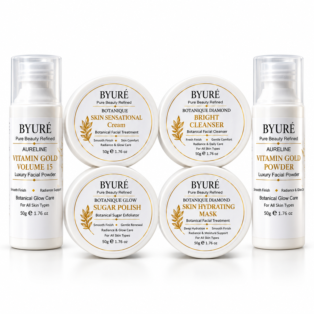 [BYR-BD-FAC-KIT-06] BYURÉ Botanique Diamond Complete Facial Care Kit – 6 Piece Set